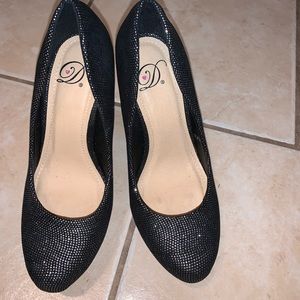Black sparkly high heels